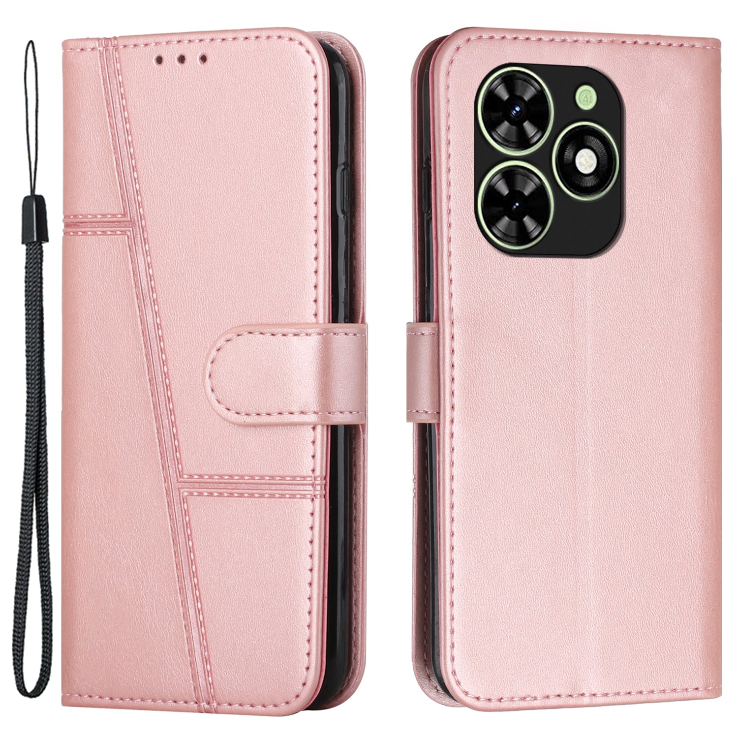 For Transsion Tecno Spark Go 2024 4G / Spark 20C / Pop 8 Leather Case Calf Texture Wallet Phone Cover - Black For Transsion Tecno Spark Go 2024 4G / Spark 20C / Pop 8 Leather Case Calf Texture Wallet Phone Cover - Black